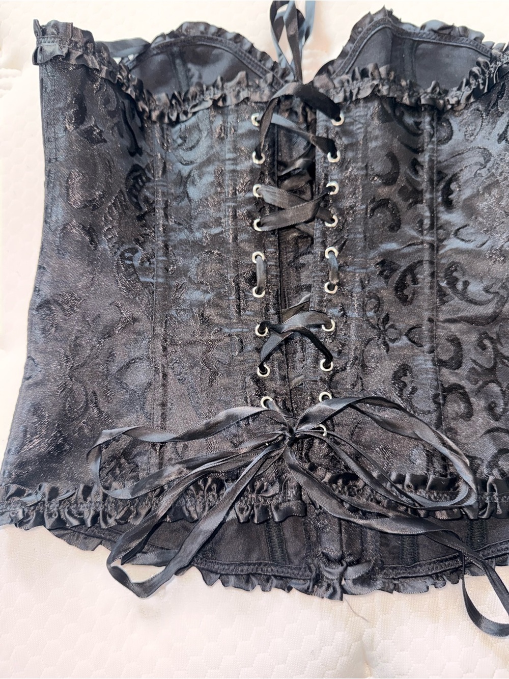 179. Black Lace Corset Bustier - Women's Intimates - Picture 4 of 5